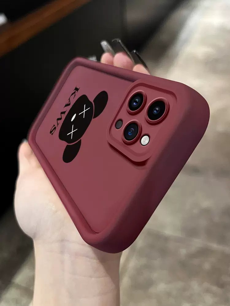 韩风酒红相框适用vivoY78手机壳iqooNeo8暴力熊IQOOneo7/6se防摔z8/z7x全包y77软硅胶y76s套y53s女y52s潮牌