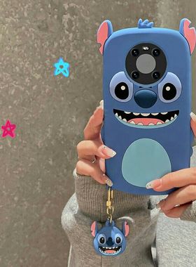 超萌蓝色小怪兽适用华为mate40pro手机壳mate30女款p50全包nova9防摔套nova8硅胶软壳nova7可爱6se卡通5潮牌