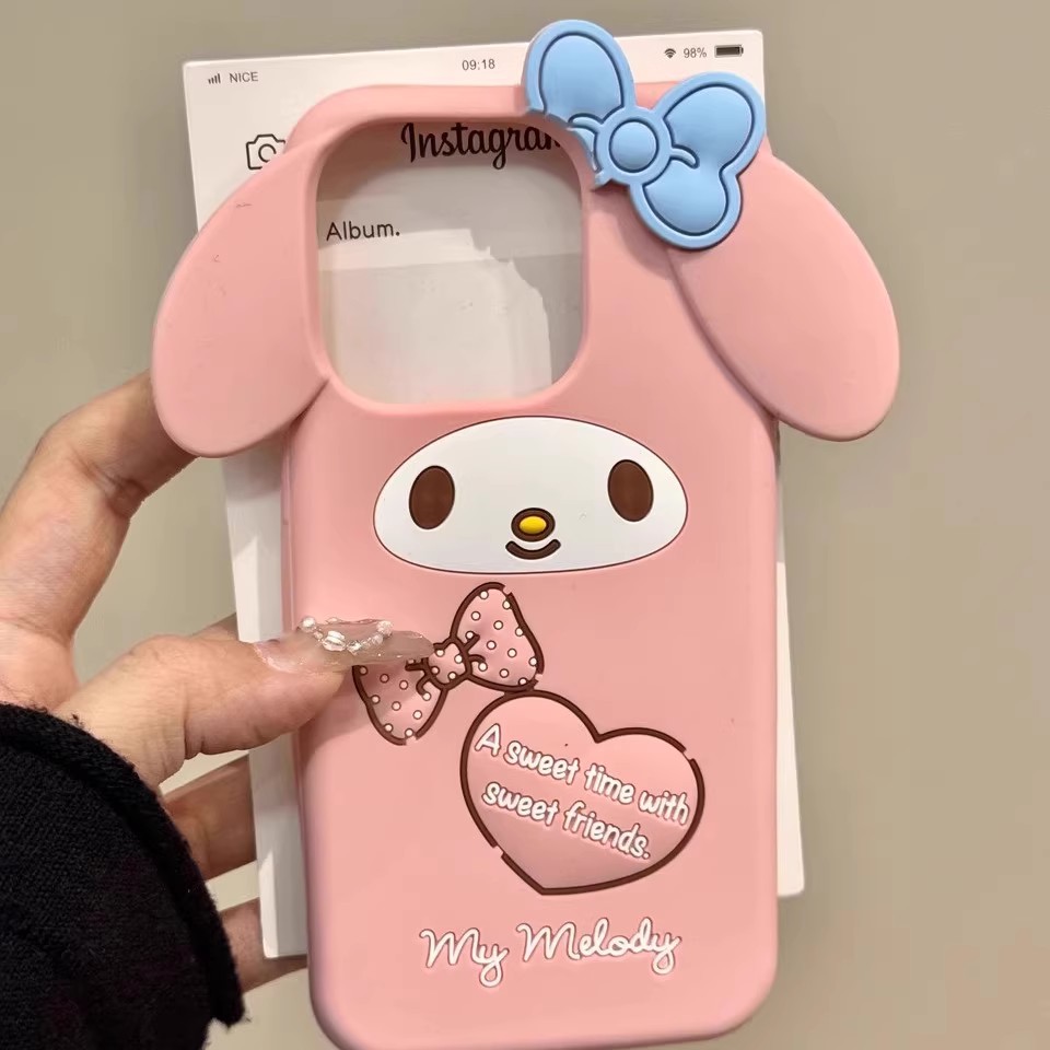 立体卡通大耳朵美乐蒂硅胶手机壳