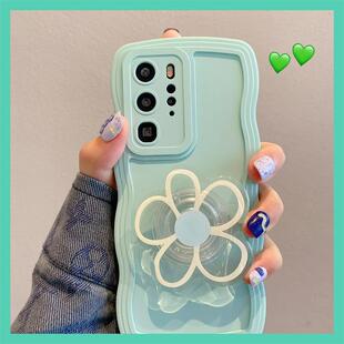 适用小米12小清新花朵支架小米11手机壳10s软硅胶套红米k50全包k40pro防摔k30i简约波浪note11pro潮note9女款