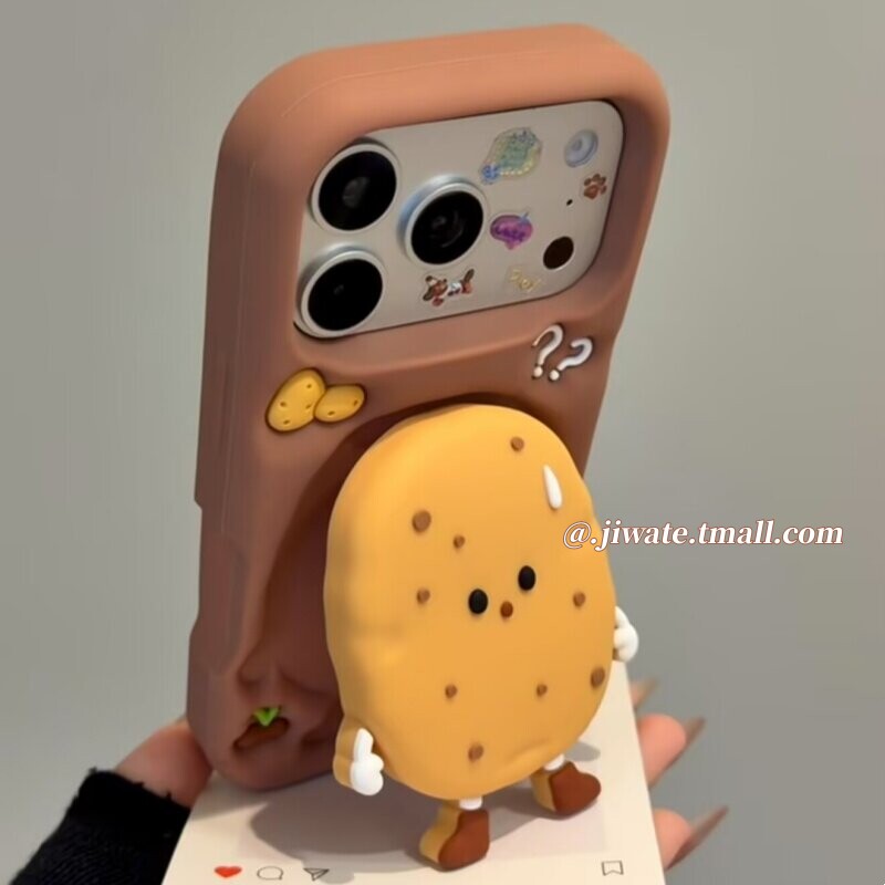 卡通立体小土豆表情支架适用华为mate80pro手机壳mate70创意可爱pura90pro硅胶60软壳nova16全包14防摔15女款
