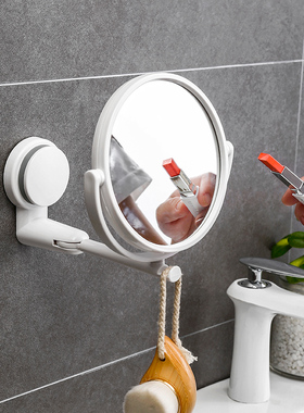 浴室家用可折叠化妆镜卫生间墙上多功能化妆镜子卧室带放大化妆镜