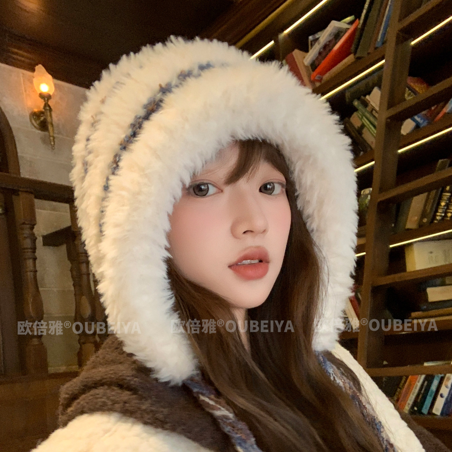 毛绒绒显脸小秋冬大头围可爱绑带毛线帽保暖防寒加厚针织帽套头帽,服饰配件/皮带/帽子/围巾,帽子,淘宝优惠券,粉丝福利购,淘宝优惠卷