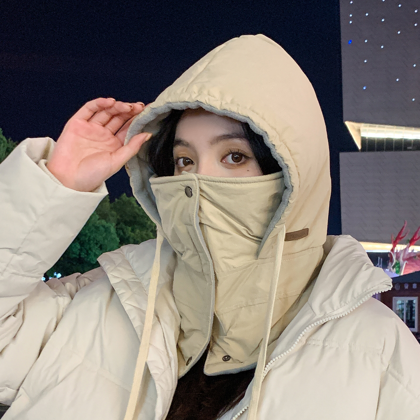 欧倍雅冬天围脖面罩一体雷锋帽