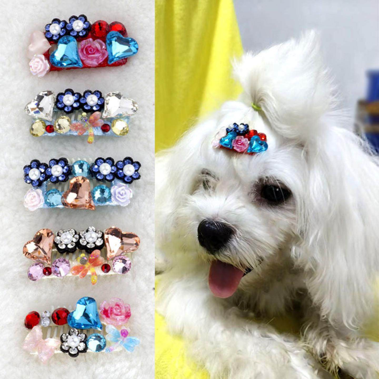 宠物发夹带钻宠物头饰约克夏泰迪雪纳瑞马尔济斯狗狗发卡猫咪发卡,模玩/动漫/周边/娃圈三坑/桌游,棉花娃娃场景道具娃屋,淘宝优惠券,粉丝福利购,淘宝优惠卷