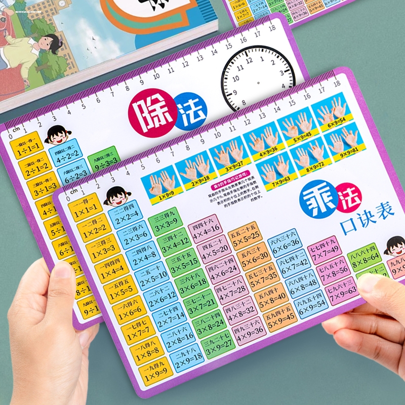 九九乘法口诀表乘除法卡片小学数学一二年级99乘法口诀表背诵神器