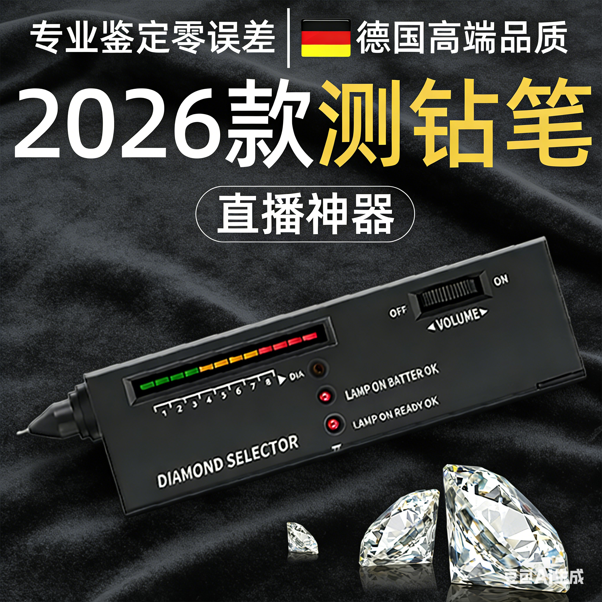 钻石检测笔专业珠宝测钻笔翡翠玉手镯真假鉴定仪器水晶便携式直播