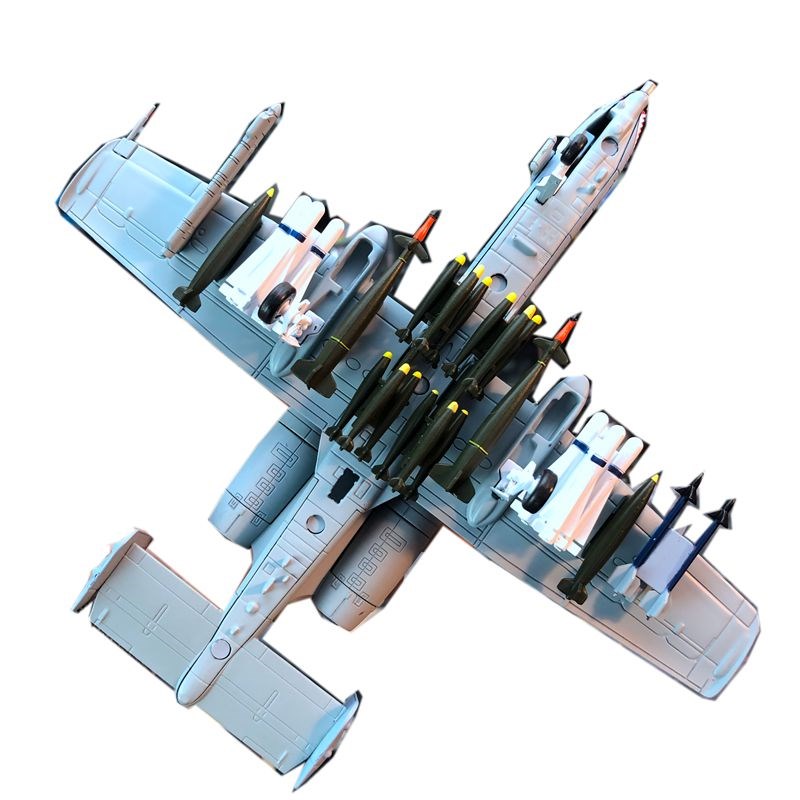 合金飞机A-1h0攻击机雷电II疣猪成品金属模型带武器支架起落架摆