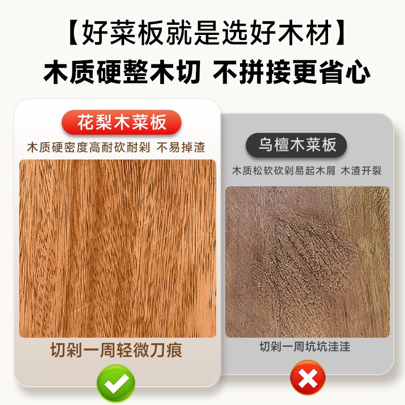 厨房菜板实木砧板n家用防霉花梨木切菜板案板粘板刀板整块