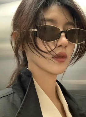 404的店复古级感o时髦小框金属棱形墨镜防紫外线男女太阳眼镜酷