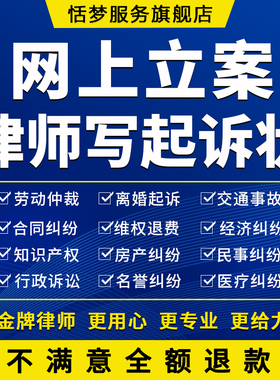 律师网上立案服务代写民事欠钱不还离婚债务经济纠纷起诉状诉讼书