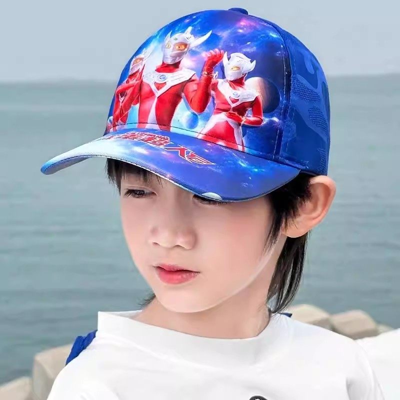 新款奥特曼儿童鸭舌帽子春秋薄款男童棒球帽男宝宝遮阳防晒男孩夏