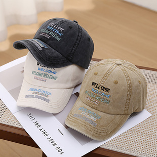 儿童鸭舌帽春秋季洋气水洗牛仔重工刺绣帽子男童女童宝宝棒球帽潮