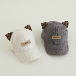 2025新款儿童帽子秋冬款保暖男童鸭舌帽男女宝宝可爱百搭时尚帽潮