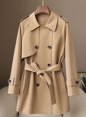 过而歌2025年春秋季新款气质休闲风衣外套女中长款修身显瘦