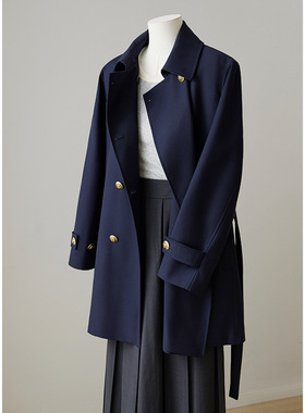 过而歌风衣外套女中长款新款2025宽松百搭春秋英伦时尚