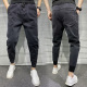 男束脚裤 修身 子哈伦裤 新款 黑色裤 弹力牛仔裤 百搭休闲裤 春季 小脚裤