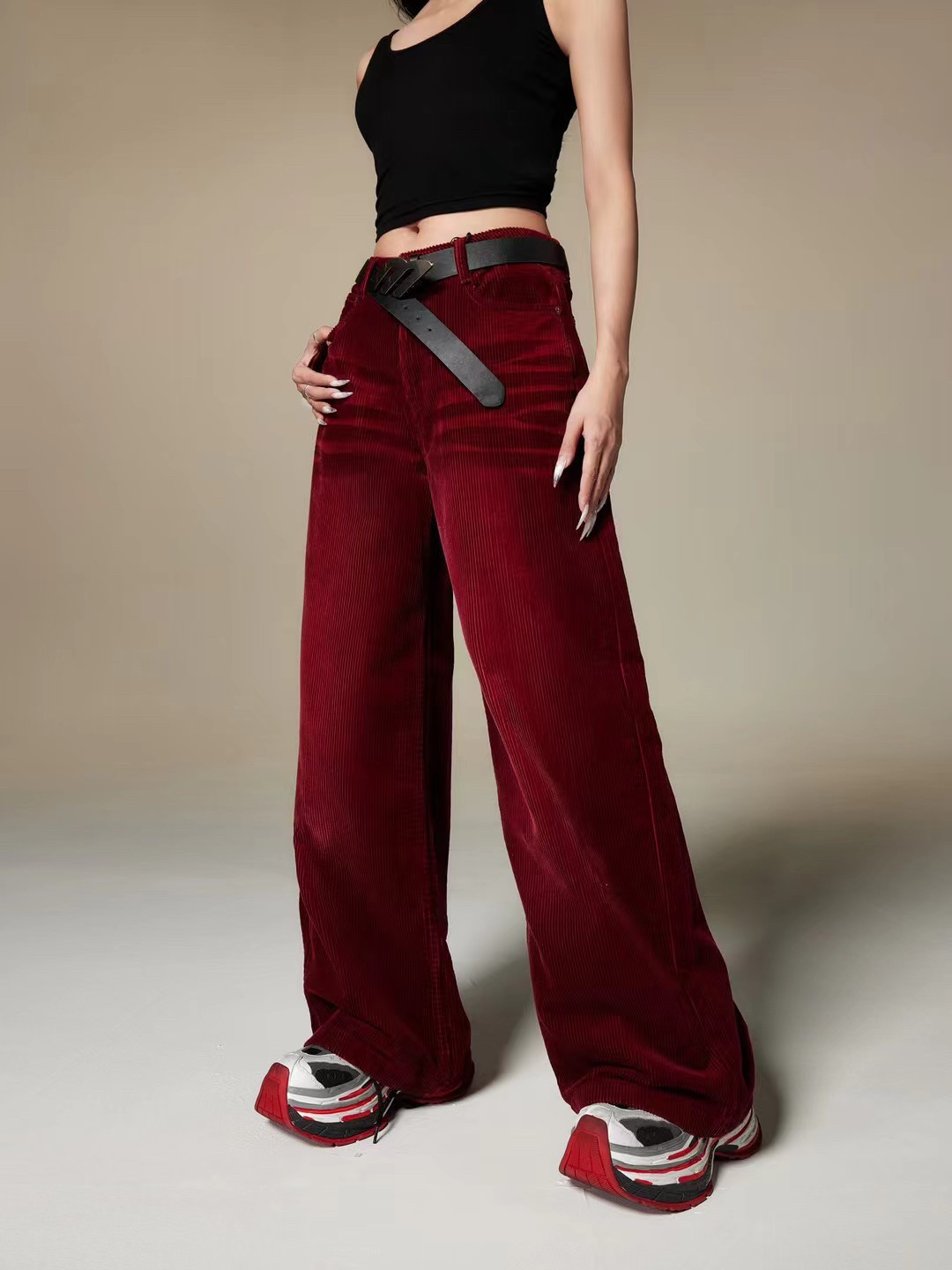 拓谷潮牌灯芯绒裤子女新款冬设计感显瘦阔腿裤直筒休闲长裤Q40236,女装/女士精品,休闲裤,淘宝优惠券,粉丝福利购,淘宝优惠卷