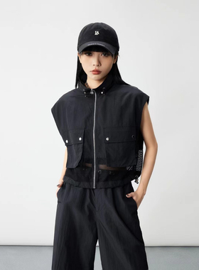 拓谷百搭宽松马甲女2025春新款休闲运动背心工装马夹无袖C50455