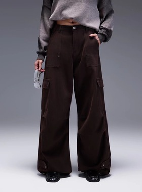 拓谷复古弯刀解构大口袋工装裤秋季新款酷飒风宽松休闲长裤Q52218
