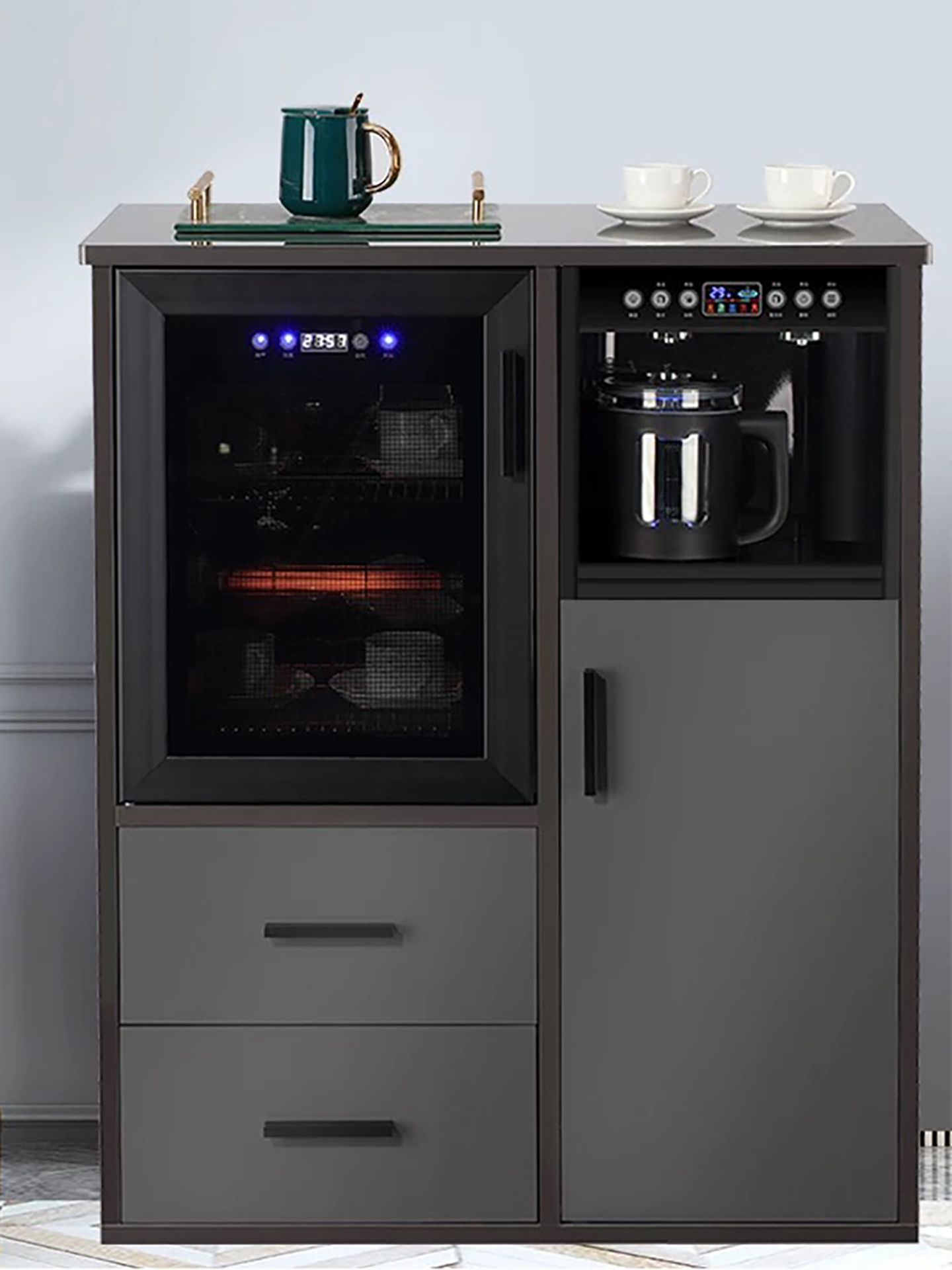 25新款家用商用全自动实木茶吧机客厅茶水一体柜奶瓶消毒柜餐边柜