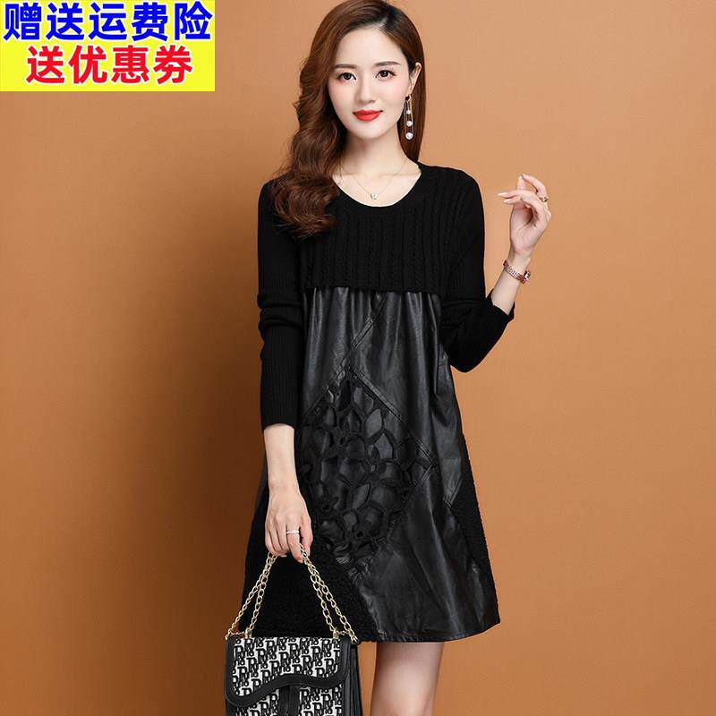 小个子毛衣连衣裙女中长款秋冬2025新款时尚遮屁股针织打底裙洋气