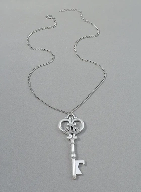 欧美新款热卖时尚潮流爱心钥匙项链小众百搭爱心颈饰饰品