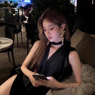 纸醉金迷新款重工花朵流苏耳环轻奢高级大气礼服气质耳坠