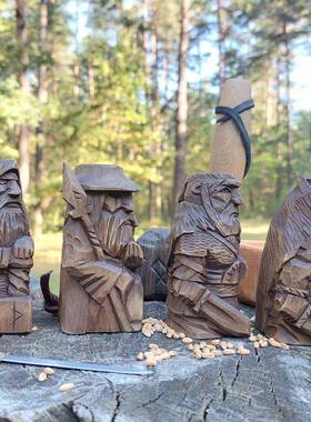 跨境奥丁新款异教徒摆件家居套装设计神像创意设计神像异教徒庭院