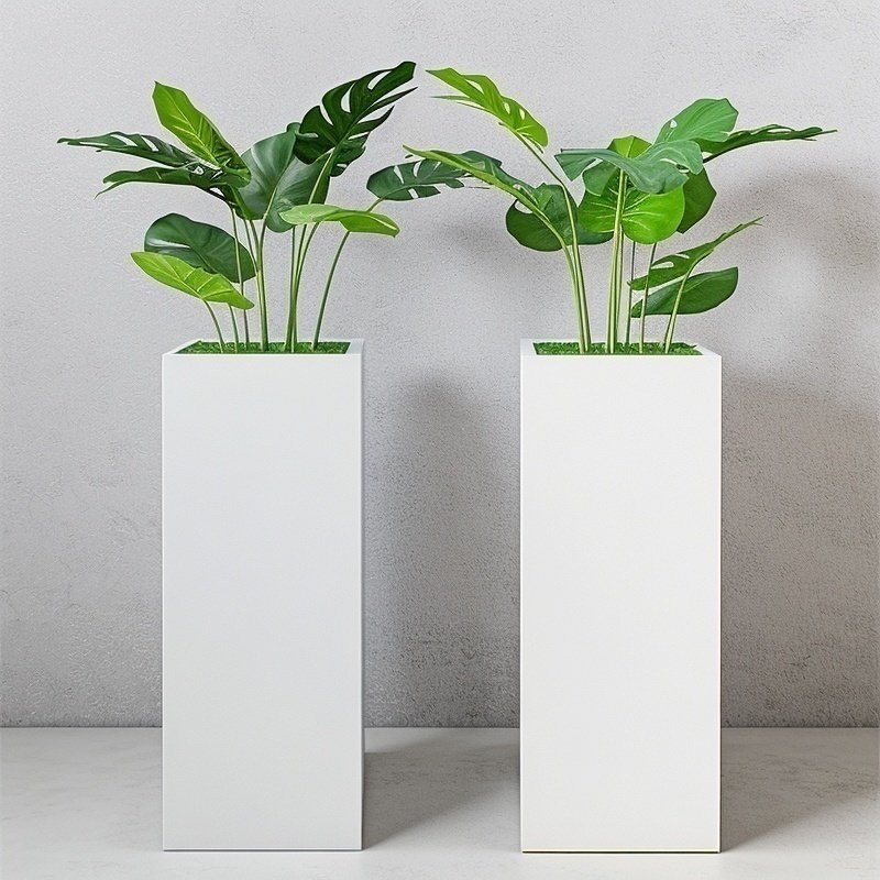 玻璃钢落地花瓶商场酒店美陈装饰品现代方形花盆售楼处插绿植花器,家居饰品,花瓶,淘宝优惠券,粉丝福利购,淘宝优惠卷