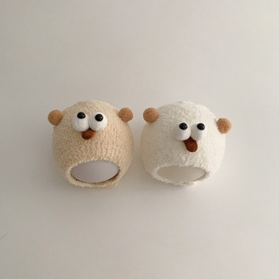 儿童帽子婴儿吐舌头款帽子冬季男女宝可爱毛线帽婴幼儿针织帽保暖