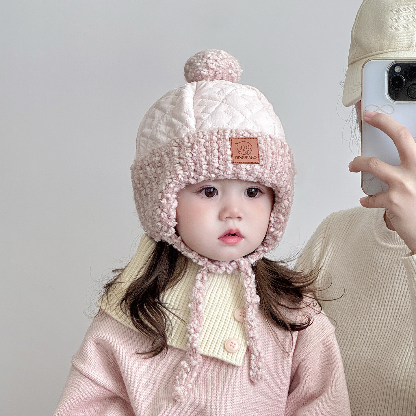 儿童帽子冬季雷锋帽男女宝宝夹棉加厚保暖护耳帽户外防风帽冬帽韩