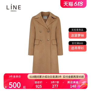 line韩国女装大衣春季新款高端羊毛长款毛呢大衣女NHHCLK0500