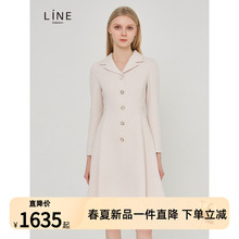 LINE女装冬季新款西装翻领连衣裙职业显瘦气质长裙NGOPNJ9900