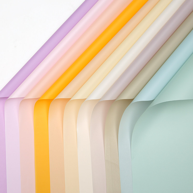 晨雾柔光蜜糖纸加厚纯色雾面纸韩素纸花束包花纸花店鲜花包装材料