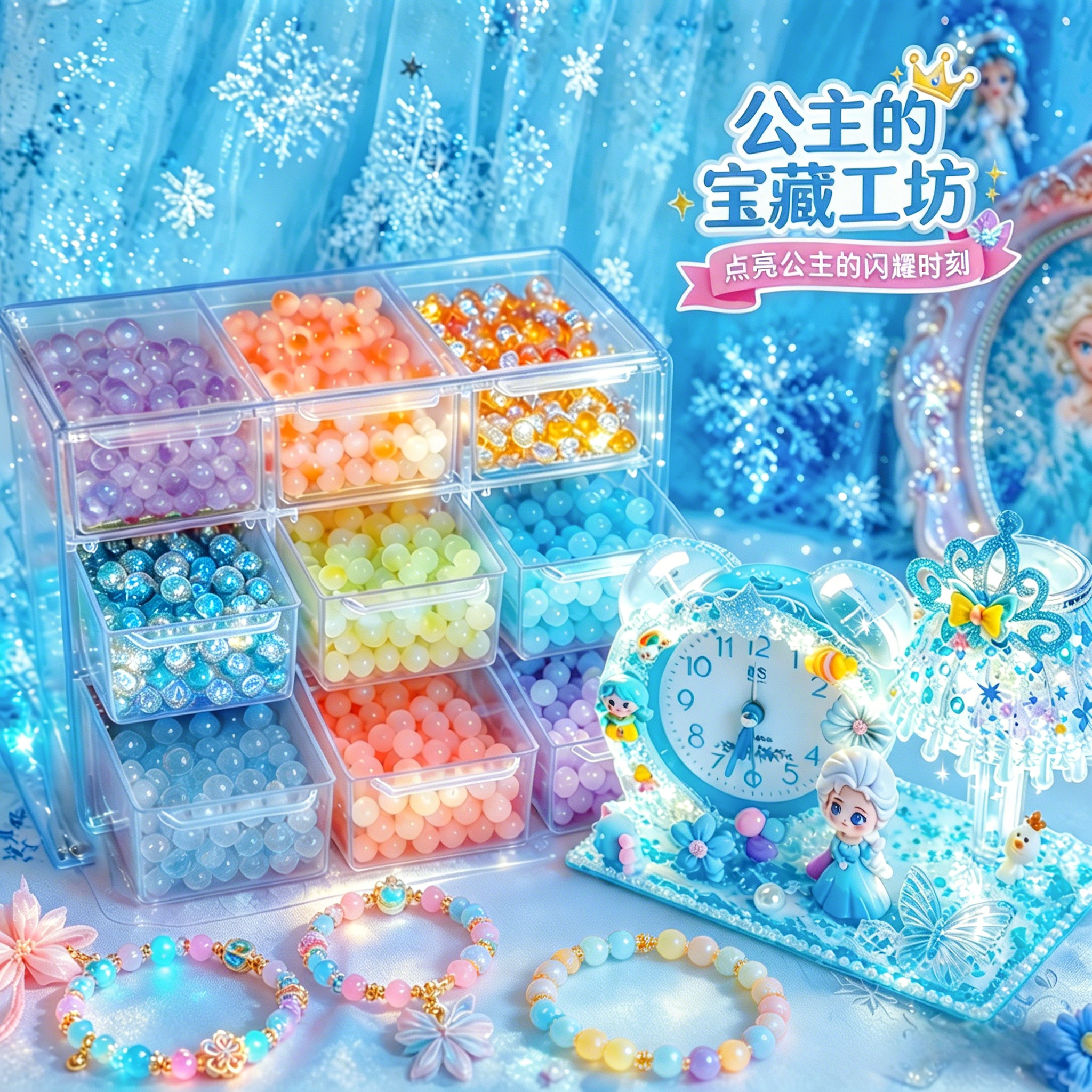 六一礼物冰雪串珠DIY手链女童