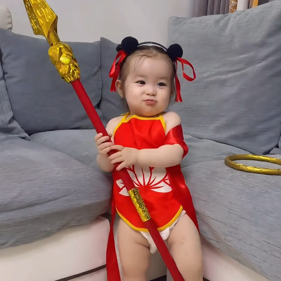 六一儿童哪吒衣服儿童娜扎衣服表演服cos魔童降世哪吒道具演出服