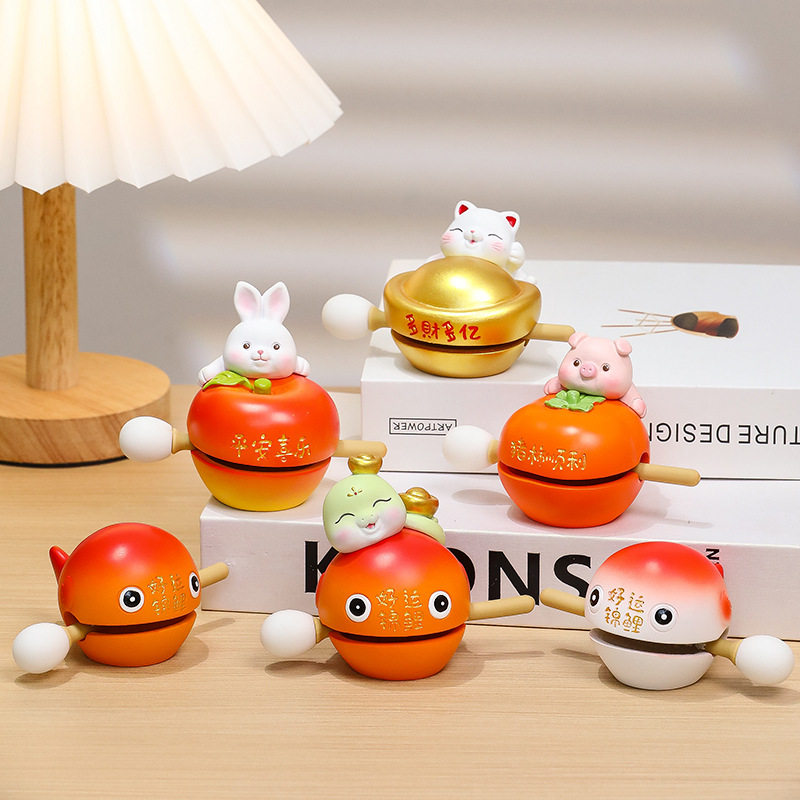 新款小木鱼家居摆件情绪稳定治愈解压公仔办公室工位装饰树脂木鱼,家居饰品,桌面摆件,淘宝优惠券,粉丝福利购,淘宝优惠卷