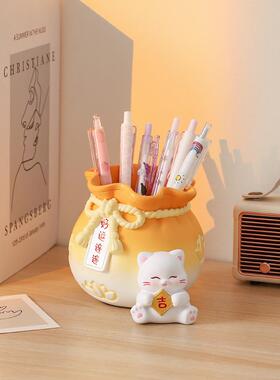 好运连连笔筒办公室桌面装饰品学生毕业生日送老师升学教师节礼物