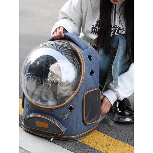 新款宠物外出包太空舱猫包小型犬小狗双肩背包大容量冬季便携包