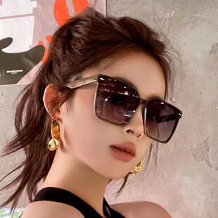 法国george melis新款墨镜白框眼镜女高级感大脸显瘦驾驶开车防