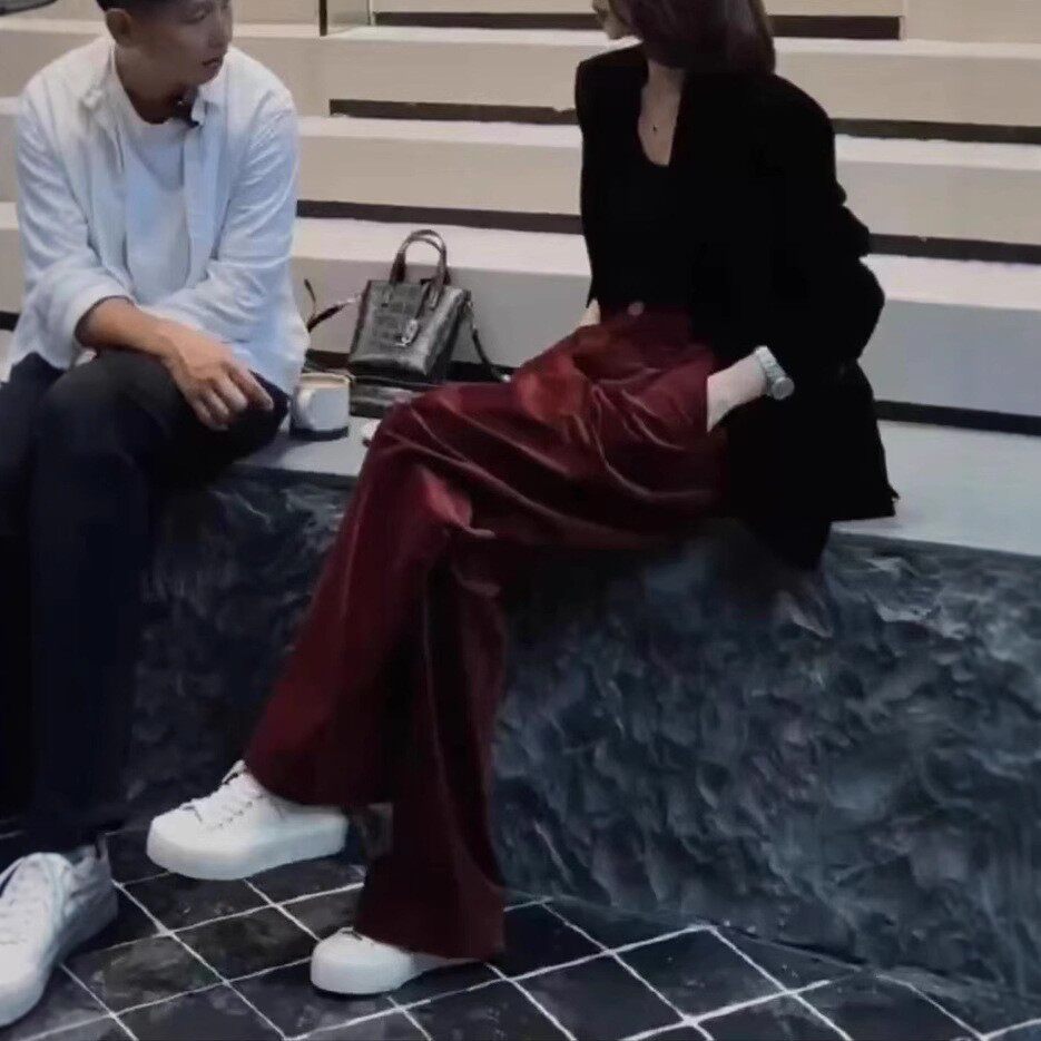 法国george melis秋季新款洋气黑色长袖西服外套休闲阔腿裤女