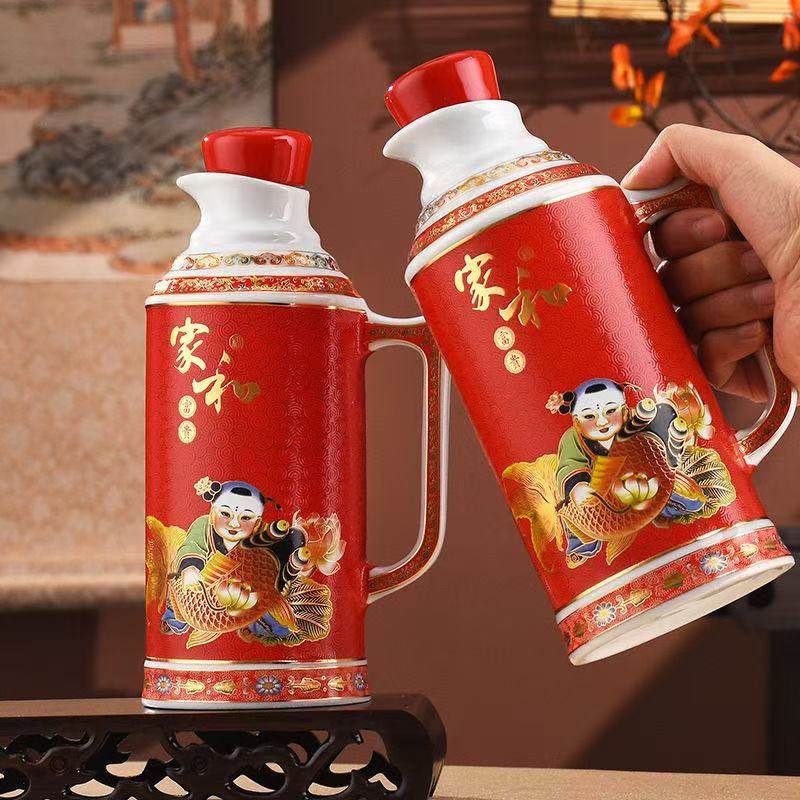 山西汾阳白酒产地53度清香型白酒陶瓷瓶礼盒装高粱原浆酒整箱送礼