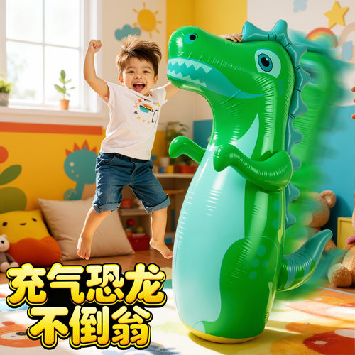 新款充气恐龙不倒翁玩具