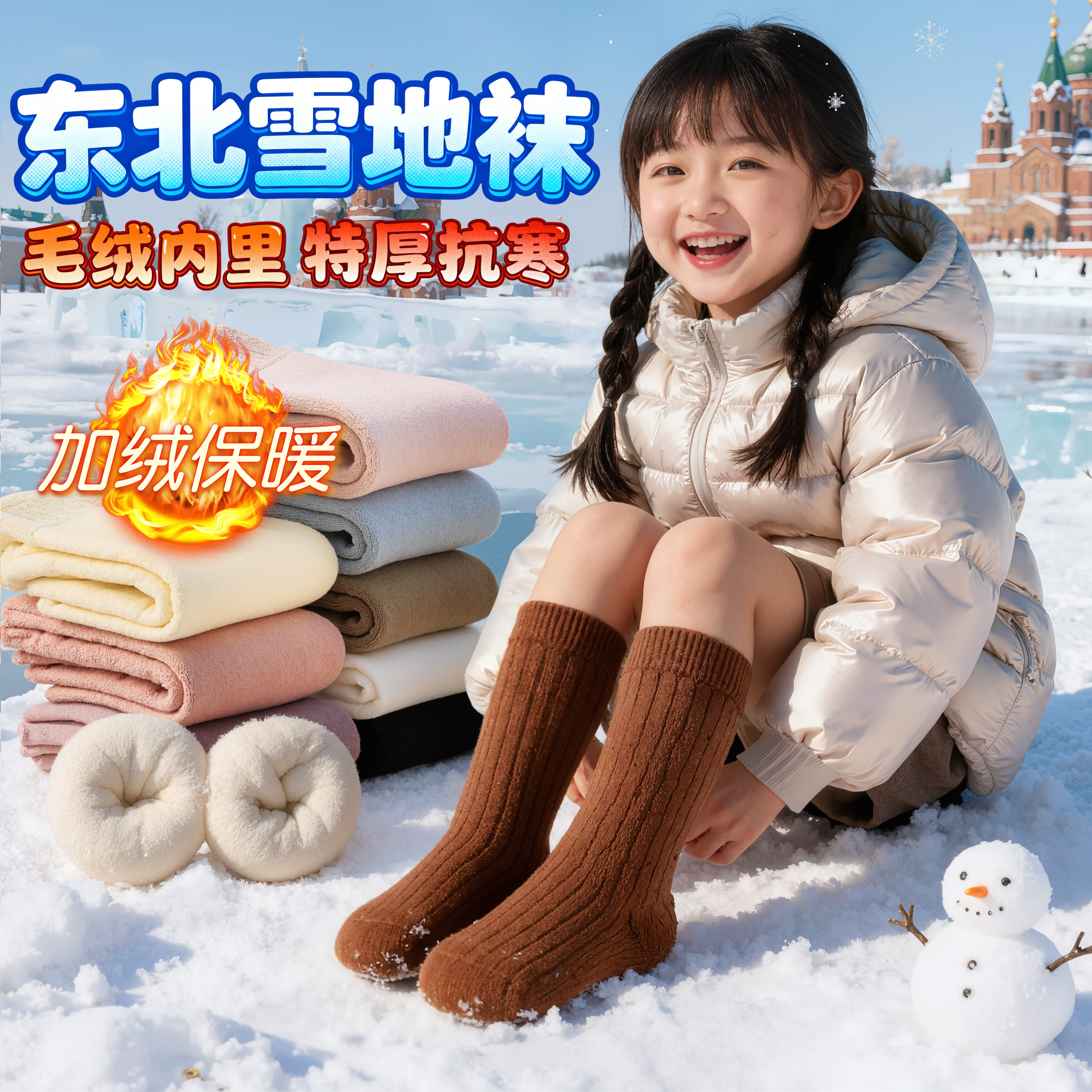 东北哈尔滨旅游保暖装备羊毛袜