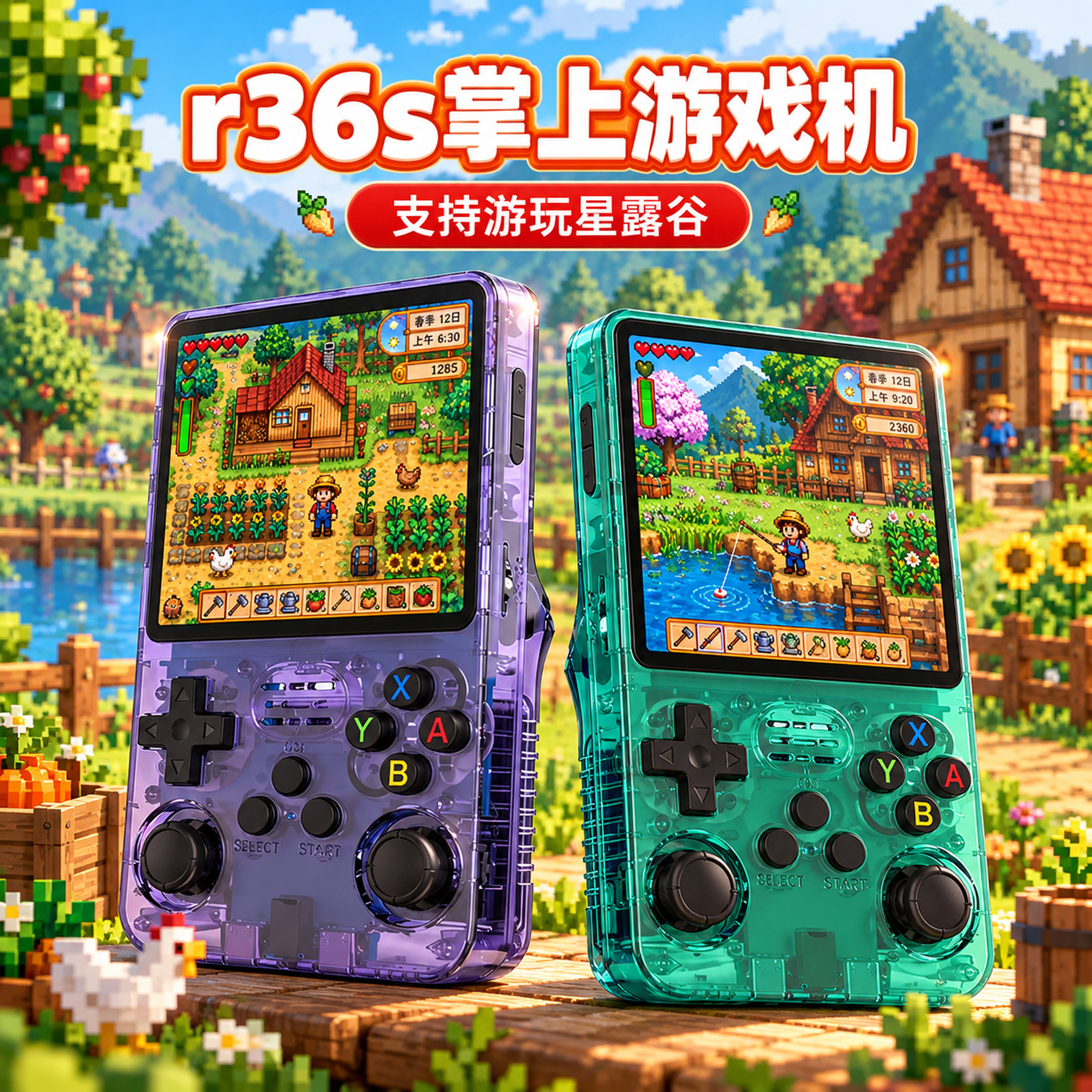 2026新款r36s开源掌上游戏机儿童女正版复古街机我的世界连手机星露谷男孩小学生玩具GTA3俄罗斯方块便捷掌机