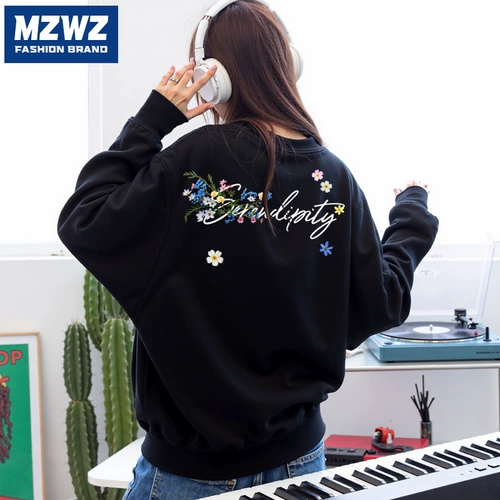 MZWZ Черная толстовка с капюшоном подходит для мужчин и женщин, демисезонная цветная куртка, осенняя, круглый воротник, подходит для подростков