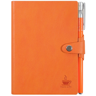 a5笔记本带扣加厚皮质记事本a6办公工作会议记录本定制可印logo精美高档皮面本高中生大学生课堂笔记备忘本子