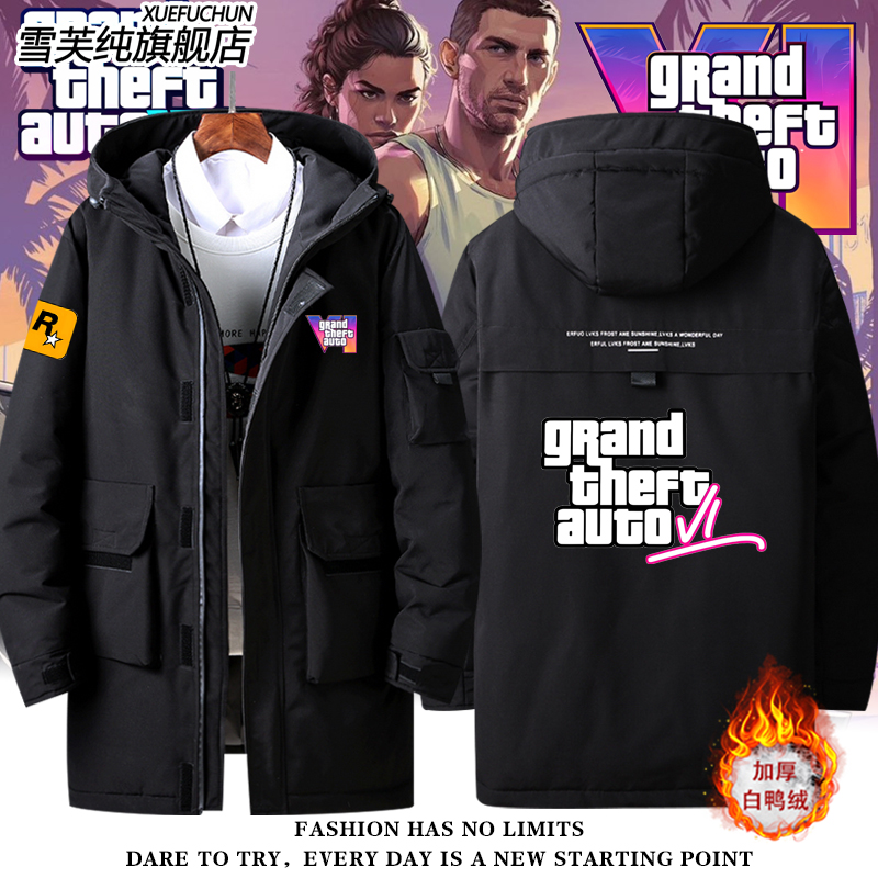 2026GTA6游戏周边衣服R星侠盗猎车手可定制羽绒服外套男女新款上