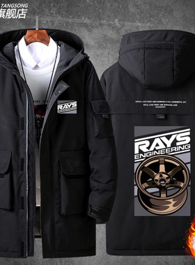 2026日本RAYS轮圈TE37轮毂改装车羽绒服外套男女日系上衣潮ins衣